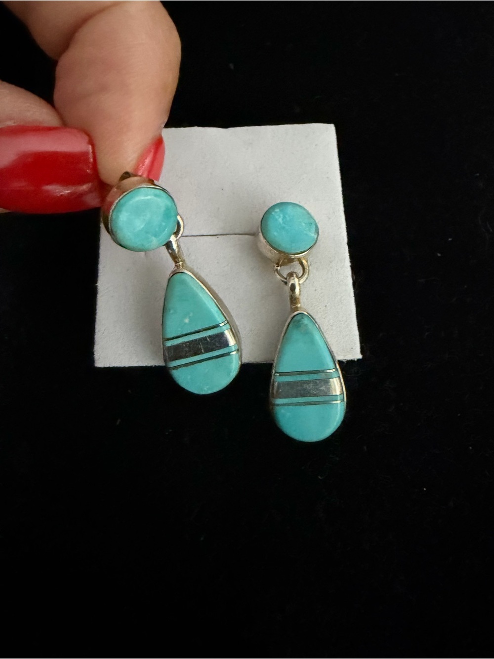 Native signed Sterling silver turquoise earrings